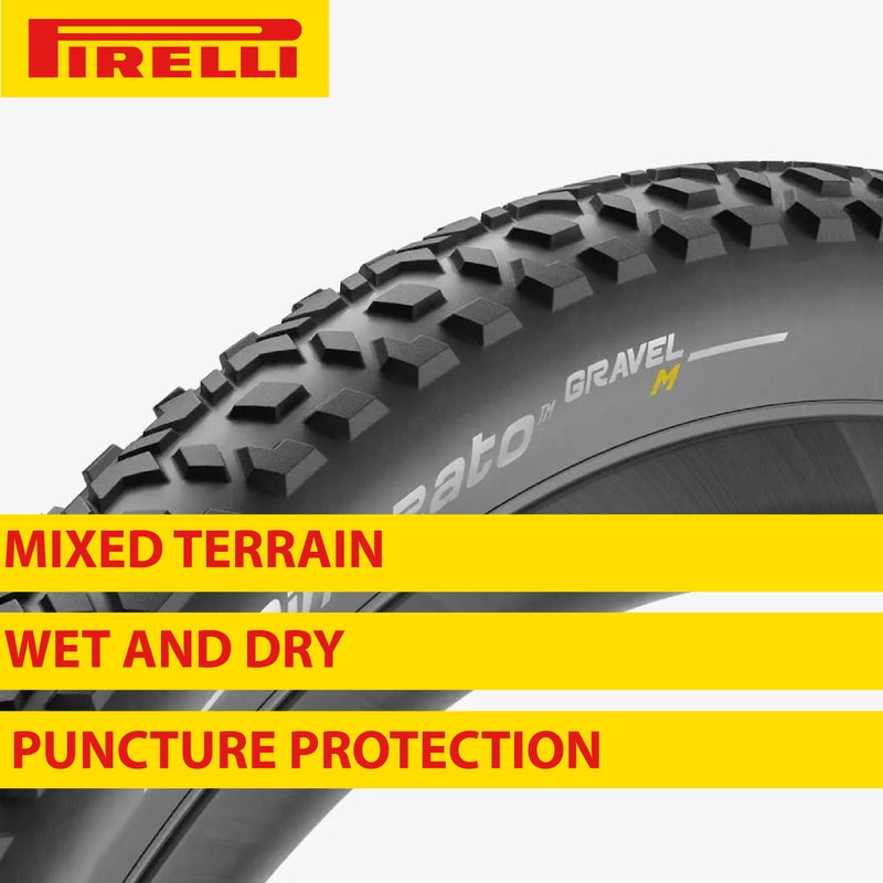 Pirelli Cinturato Gravel M Classic 45-584 (650 x 45c) Gravel Bike Tire - Gravel-Specific Design for Varied Surfaces - SpeedGRIP Compound for Superior Performance (1 Tire) - Image 3